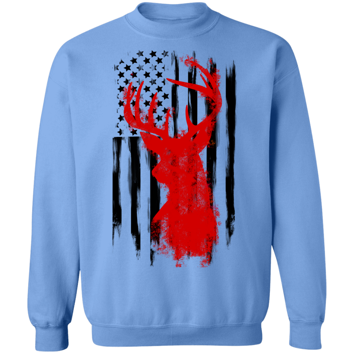 American Flag Hunting Deer Crewneck Sweatshirt