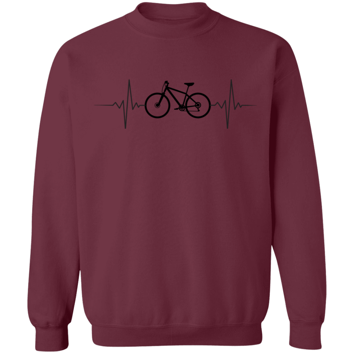 Mountain Biking Biker Heartbeat Crewneck Sweatshirt