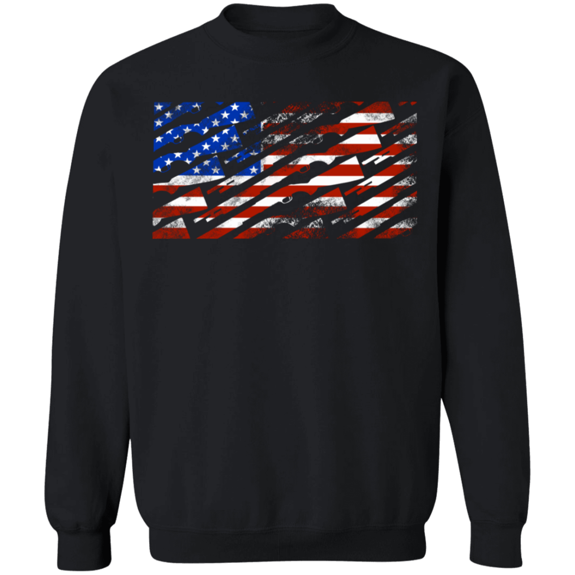Shotgun Firearm American Flag Crewneck Sweatshirt
