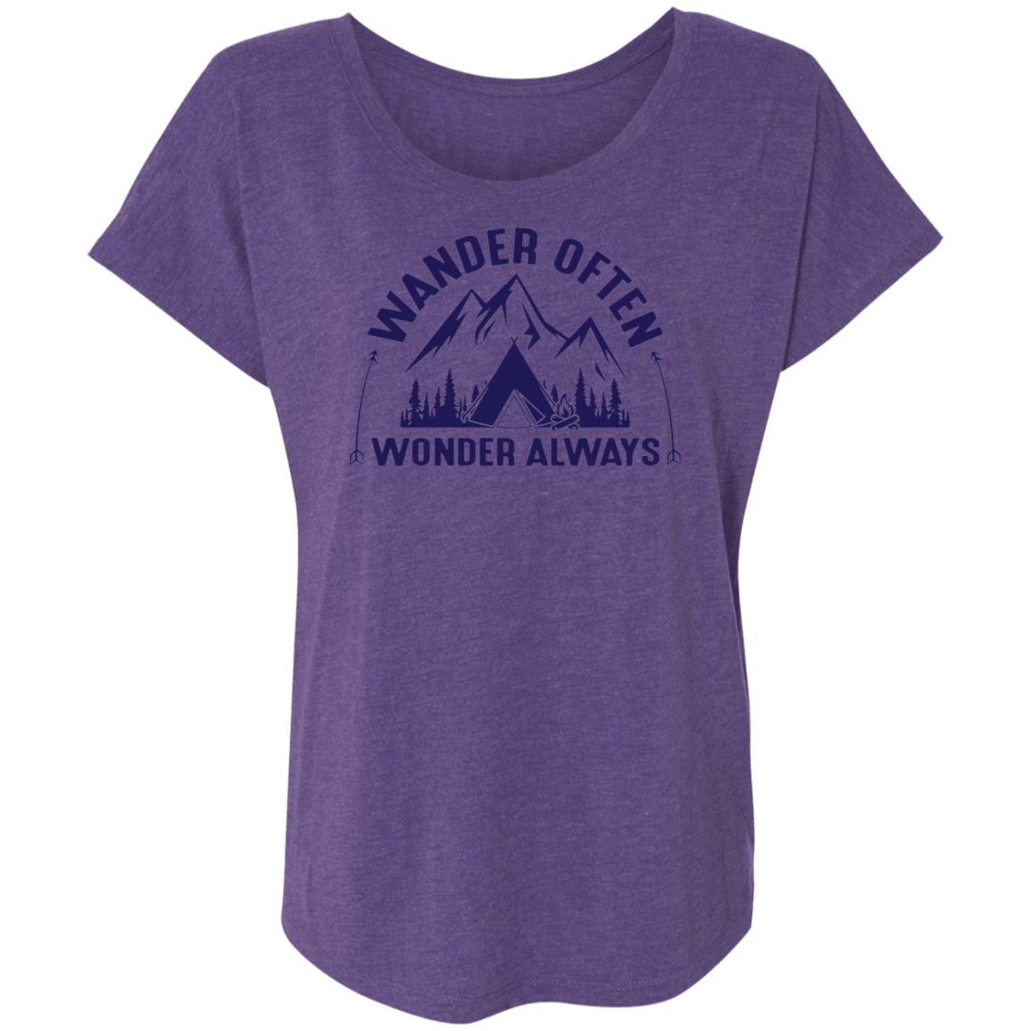 Wander Often Wonder Always Camping Hiking Women's Dolman Sleeve