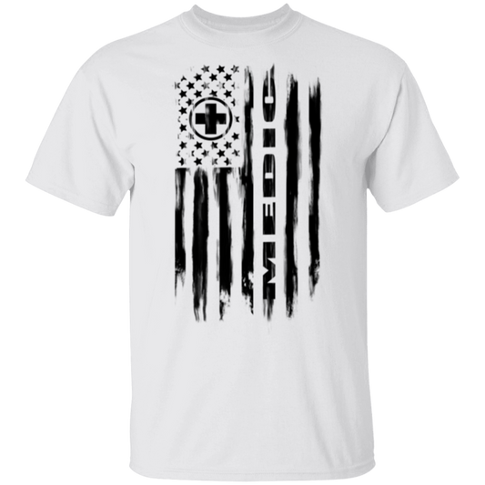 Medic Ambulance Nurse Hospital American Flag T-Shirt
