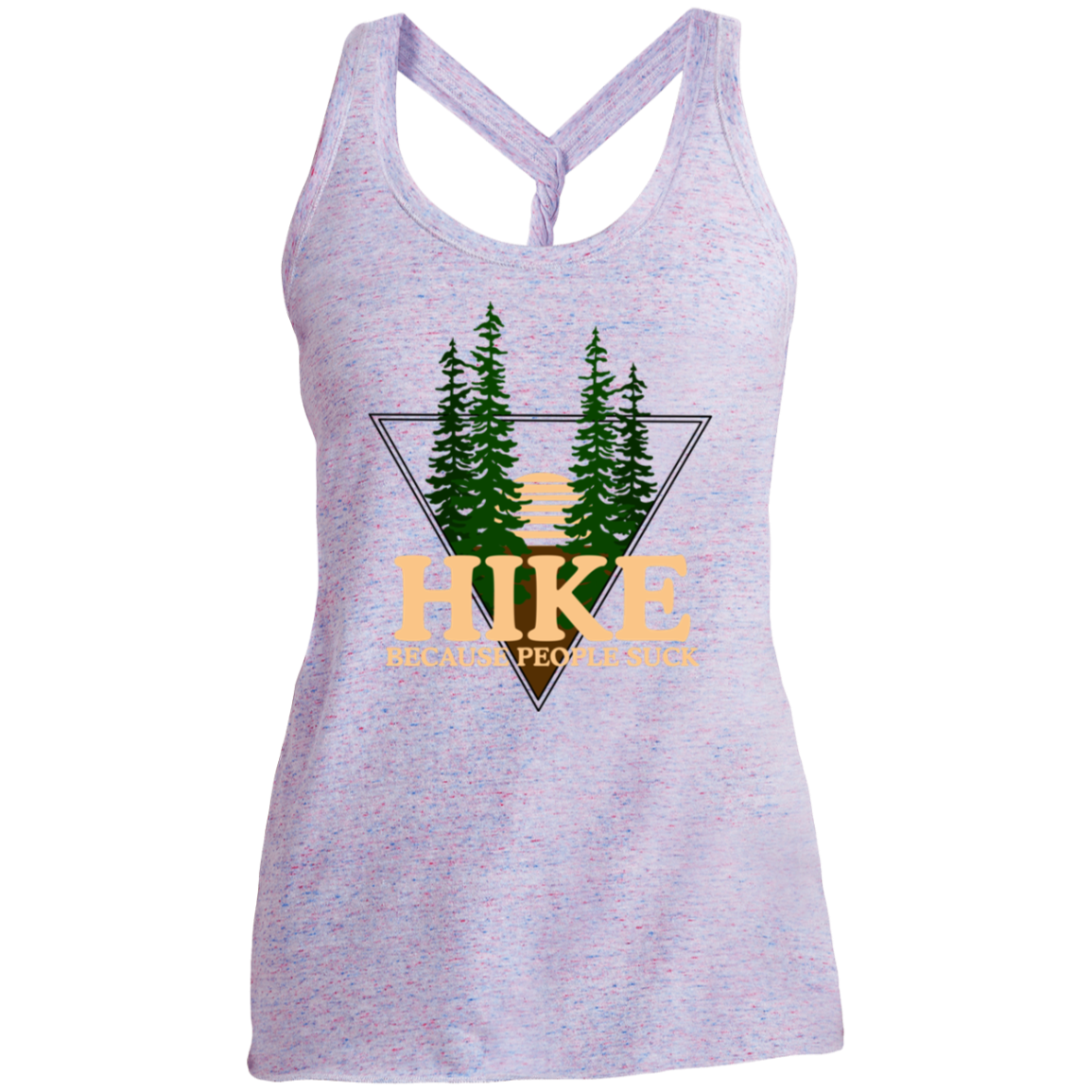 Hike Because People Suck Camping Women's Cosmic Twist Back Tank