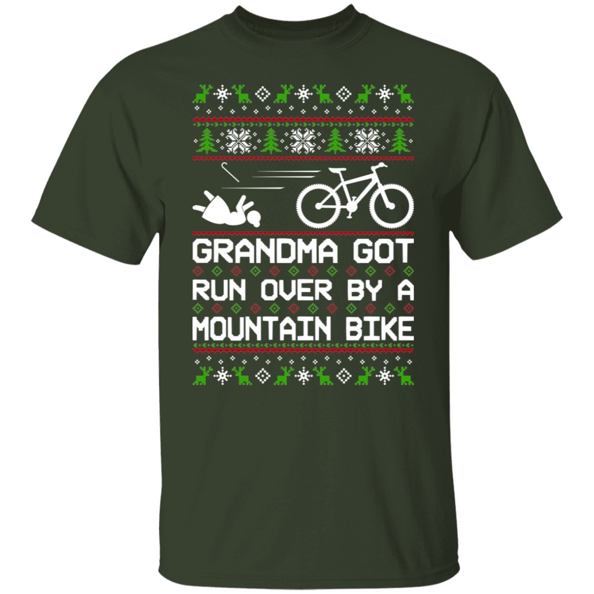 Grandma Got Run Over By A Mountain Bike Christmas Party T-Shirt