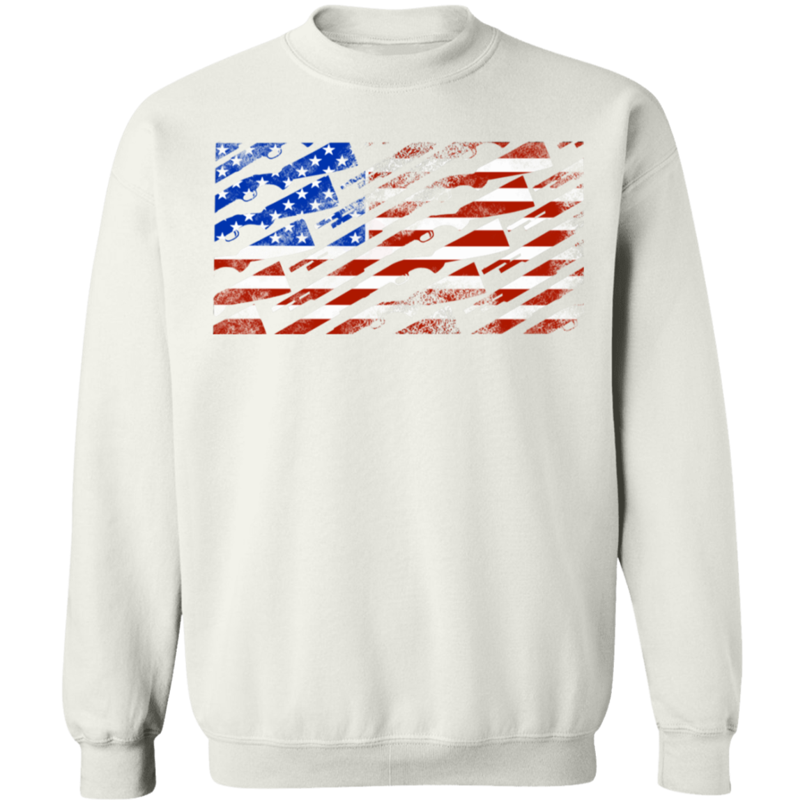 Shotgun Firearm American Flag Crewneck Sweatshirt