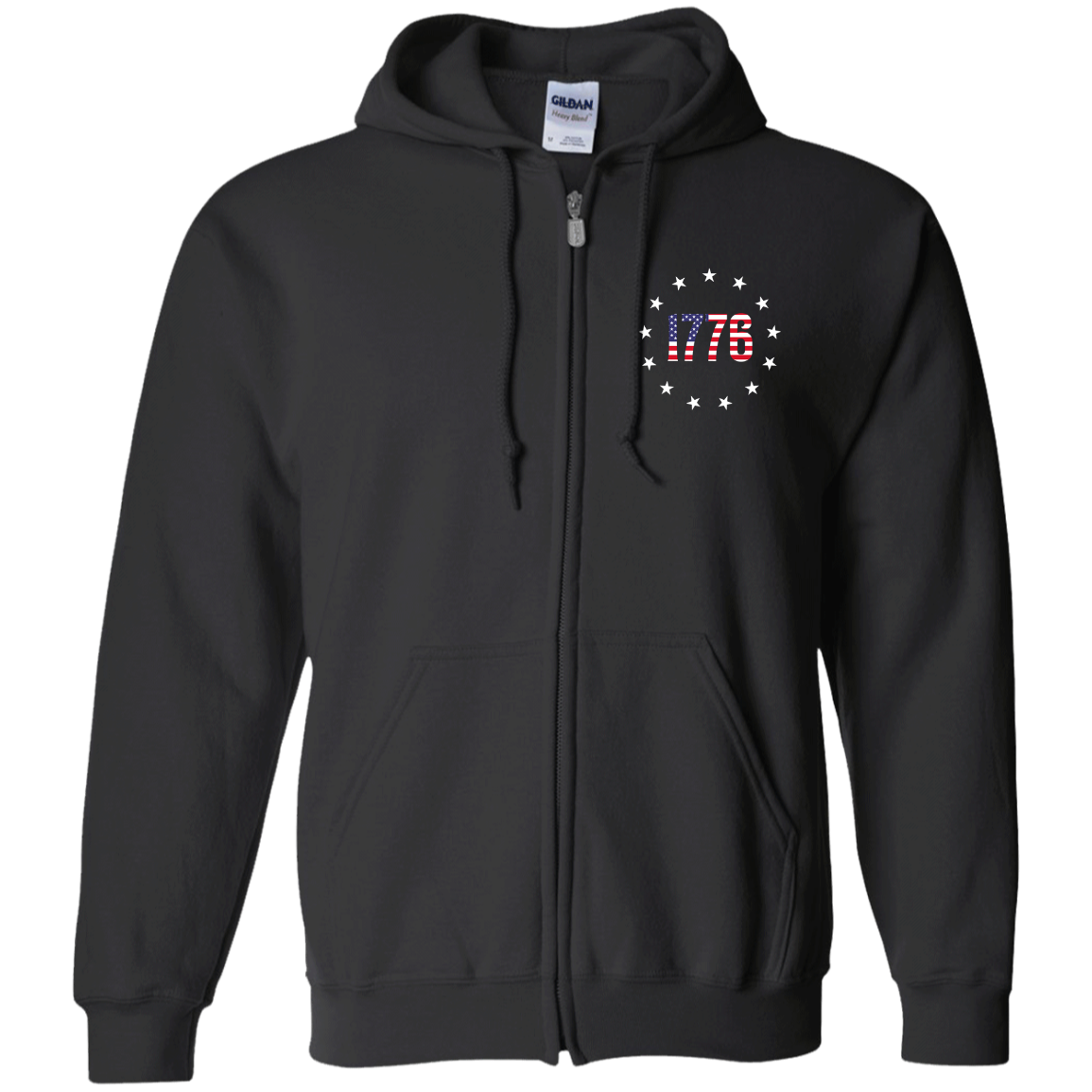1776 Betsy Ross American Flag Zip Up Hooded Sweatshirt