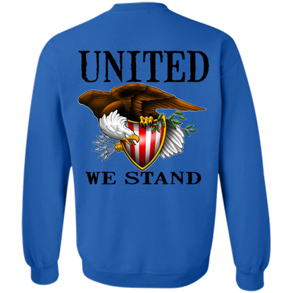 1776 American Bald Eagle United We Stand Double Sided Crewneck Sweatshirt
