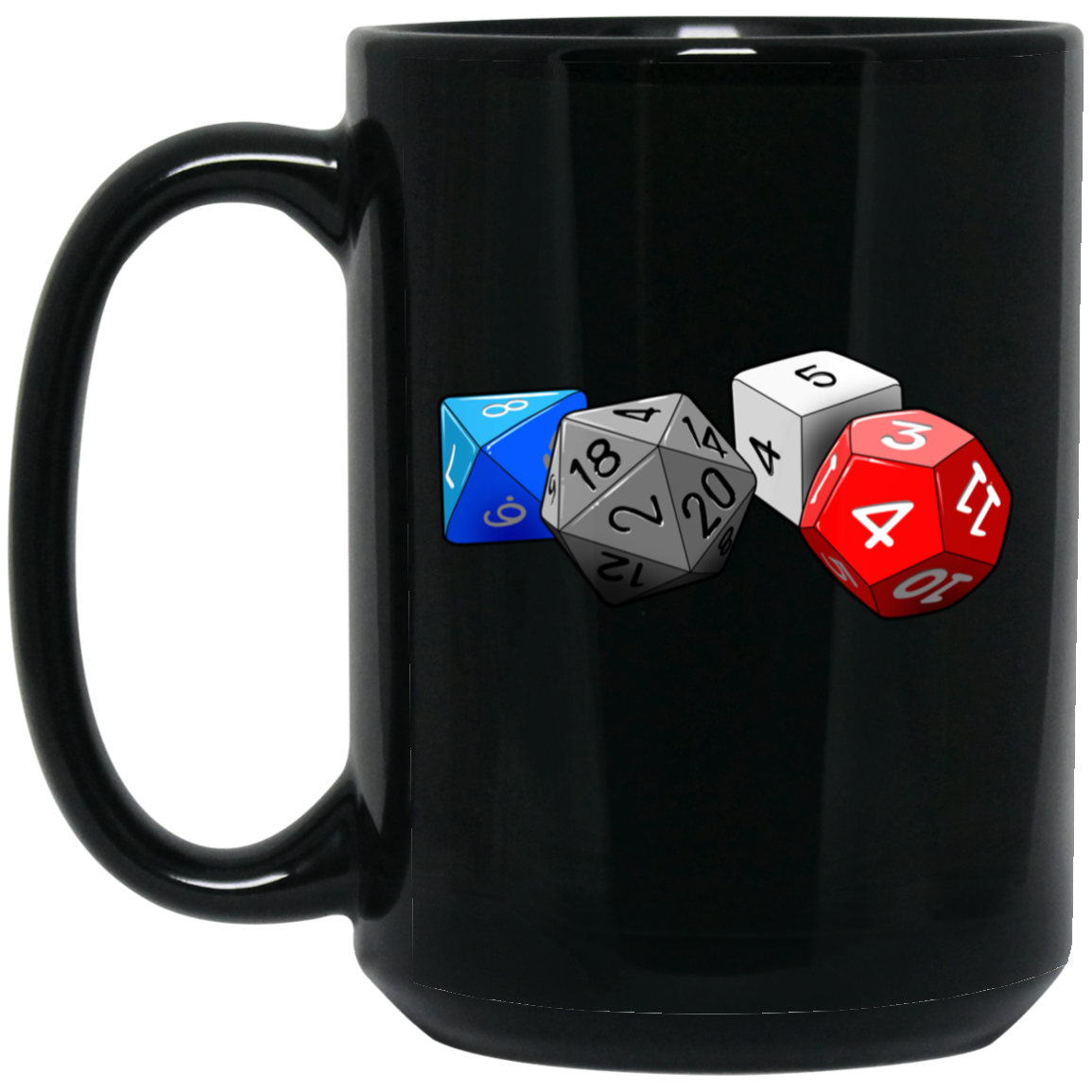 Gamer Role Playing Dice 15 oz. Black Coffee Mug