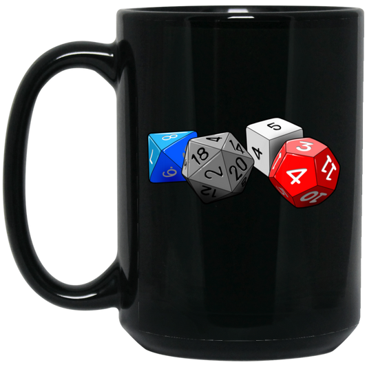 Gamer Role Playing Dice 15 oz. Black Coffee Mug