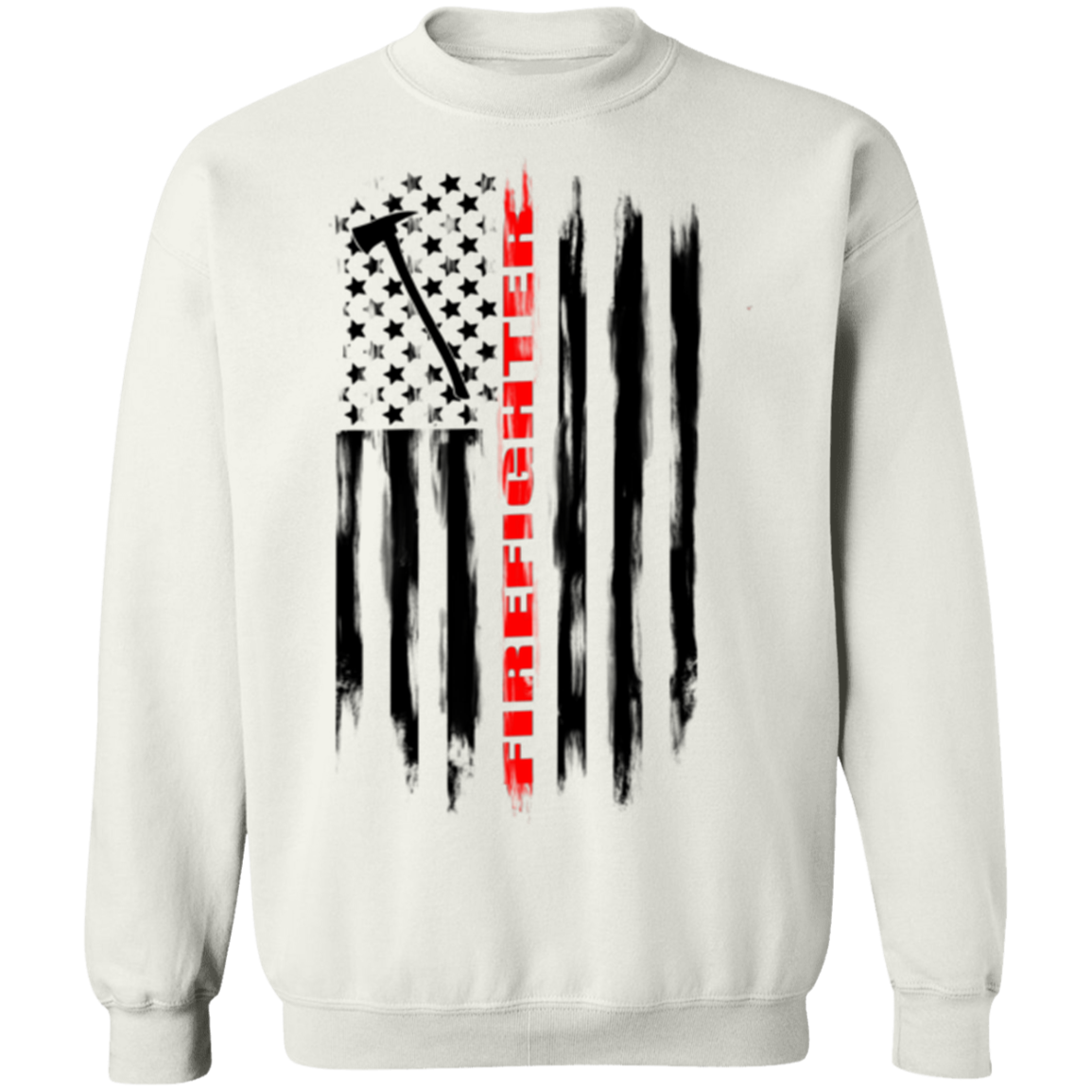 Firefighter Fireman Firewoman Fire Department American Flag Crewneck Sweatshirt