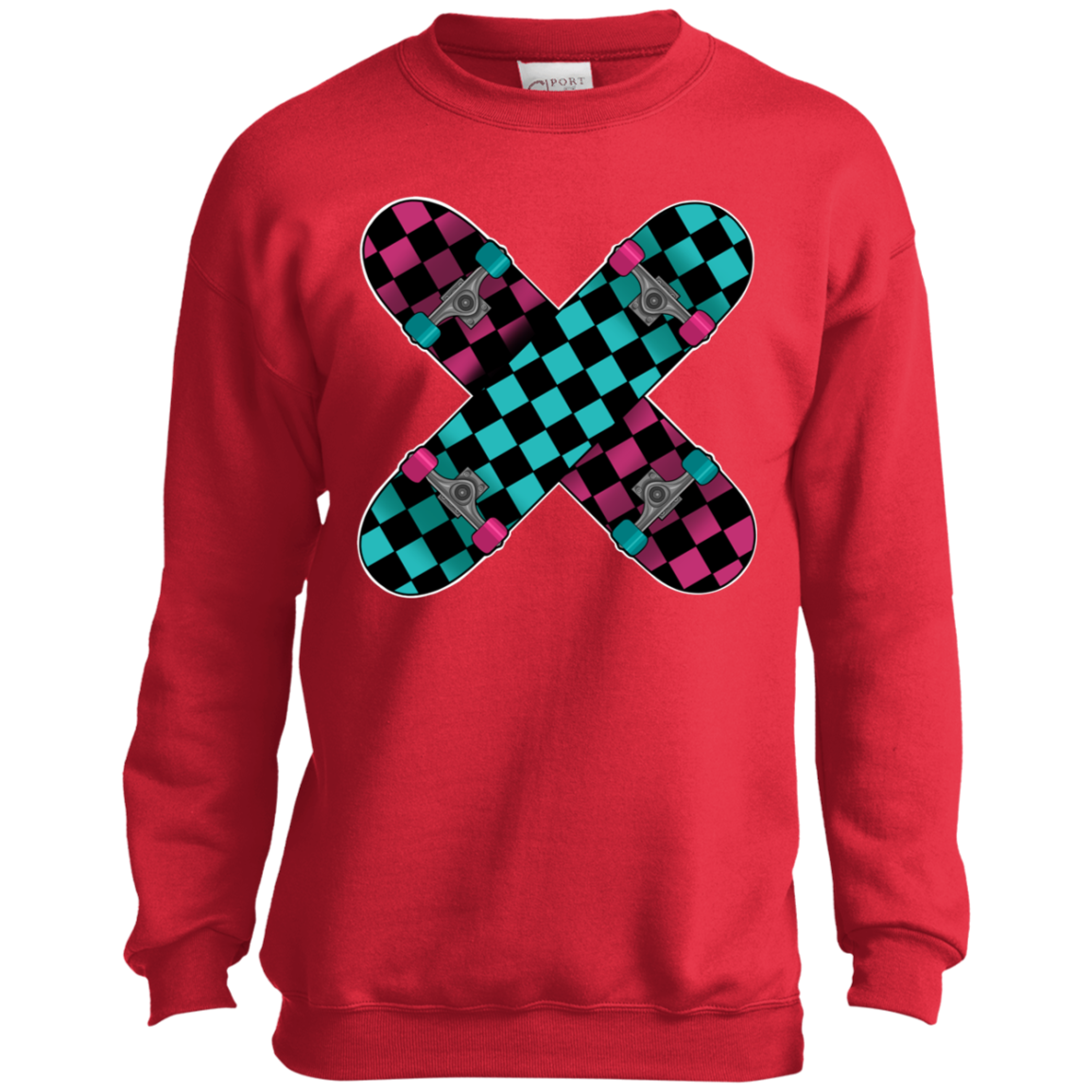 Retro Skateboard Skateboarding Youth Crewneck Sweatshirt