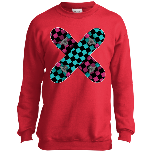 Retro Skateboard Skateboarding Youth Crewneck Sweatshirt