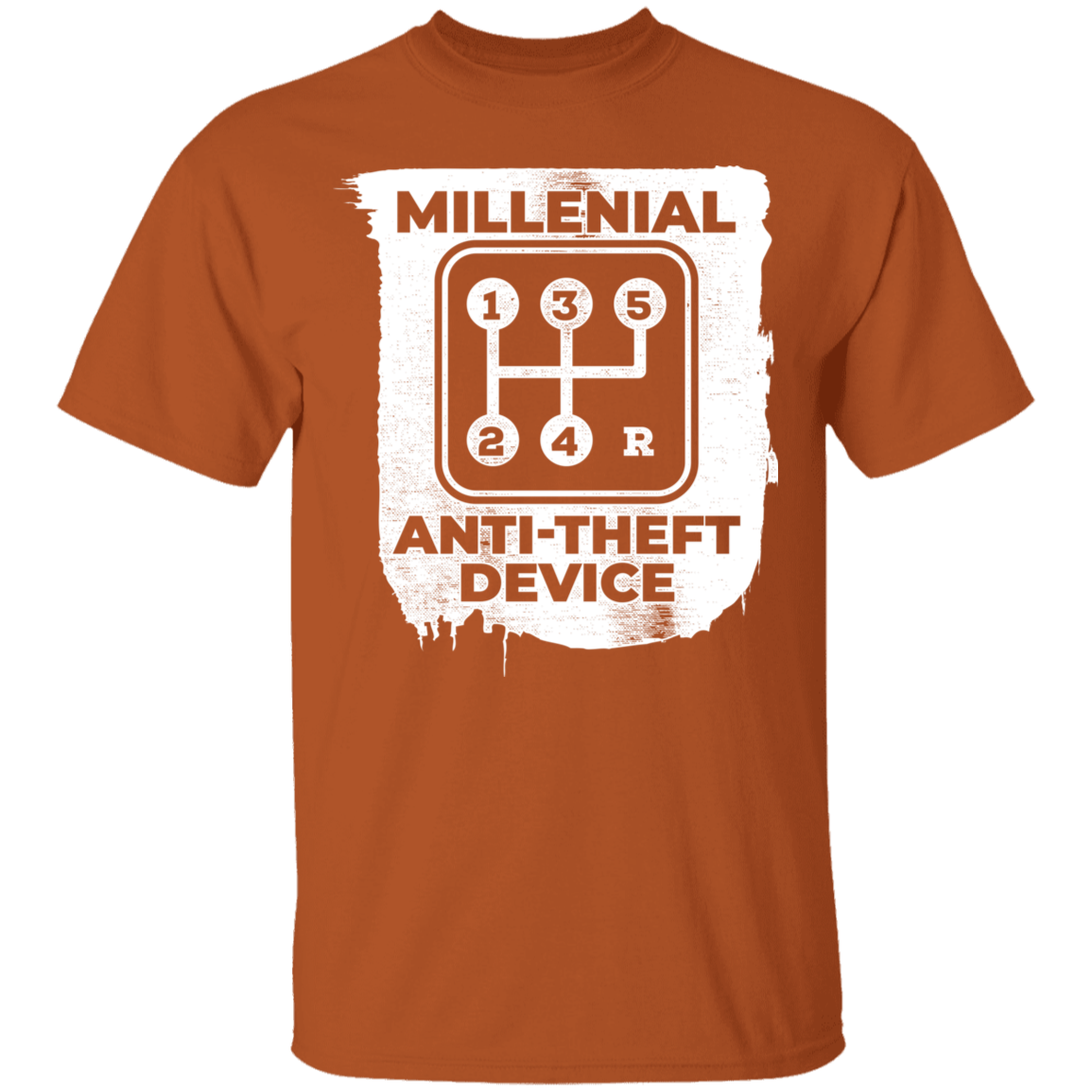 Millennial Anti-Theft Device Manual Stick Shift 5-Speed Device T-Shirt