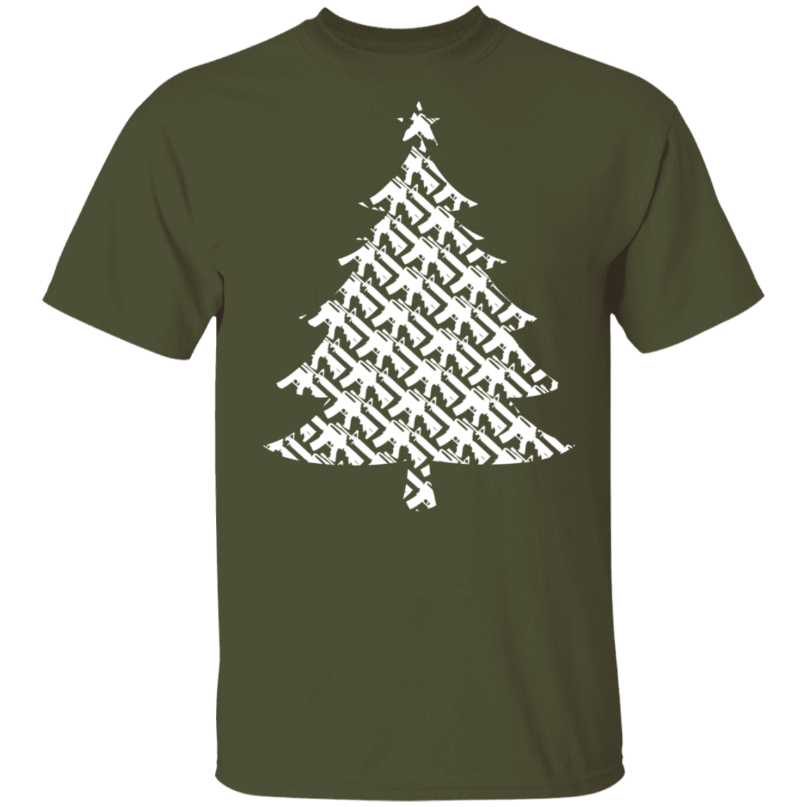 Firearm Rifle Christmas Tree T-Shirt