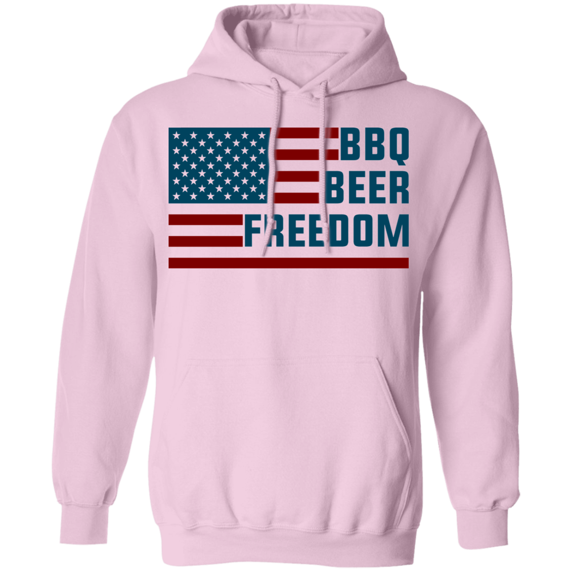 BBQ Beer Freedom American Flag Pullover Hoodie