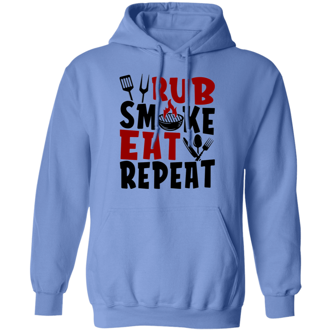 Rub Smoke Eat Repeat Grilling BBQ Pullover Hoodie