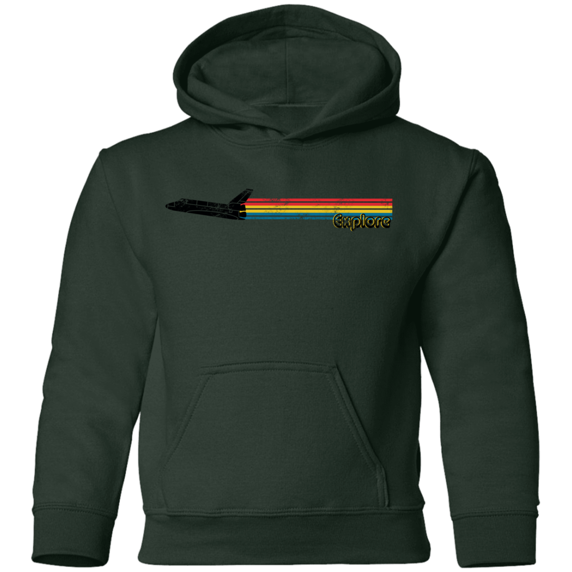 Youth Space Rocket Ship Explorer Pullover Hoodie
