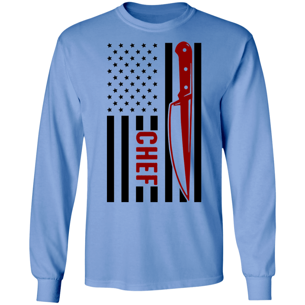 Chef American Flag Cooking Long Sleeve T-Shirt
