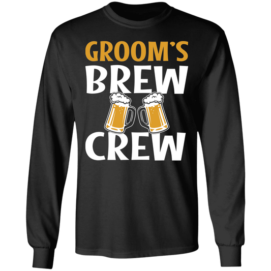 Bachelor Party Groom's Brew Crew Funny Long Sleeve T-Shirt