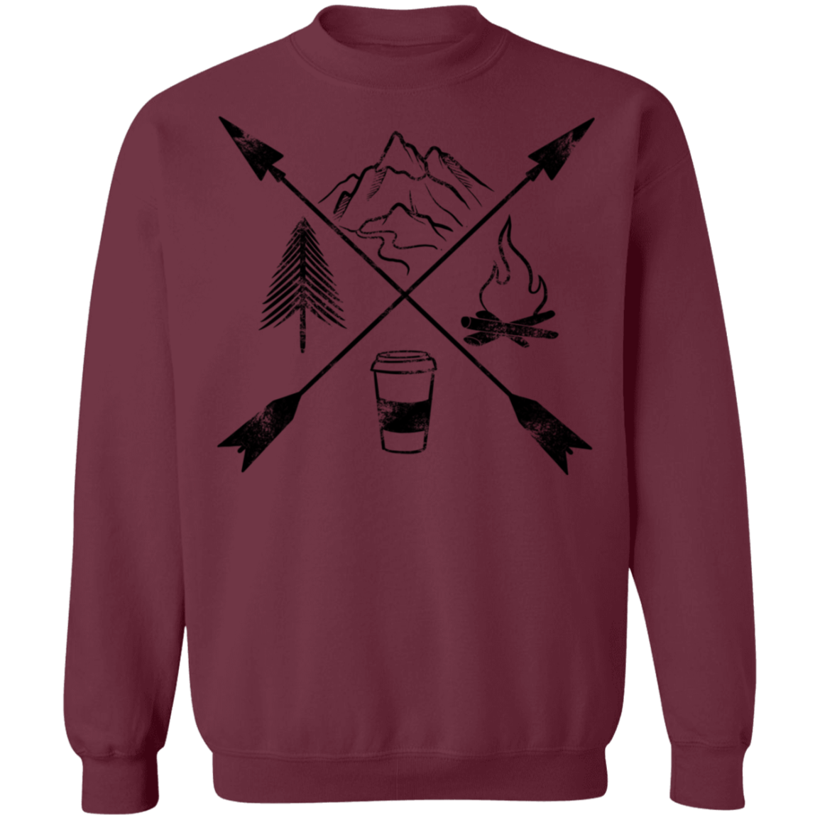 Hiking Camping Outdoor Coffee Women's Crewneck Sweatshirt
