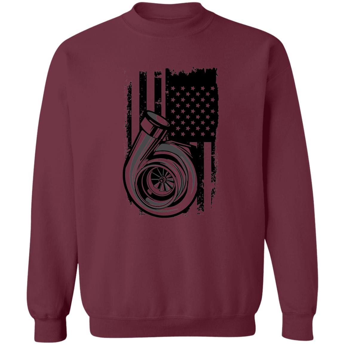 Turbo Boosted American Flag Crewneck Sweatshirt