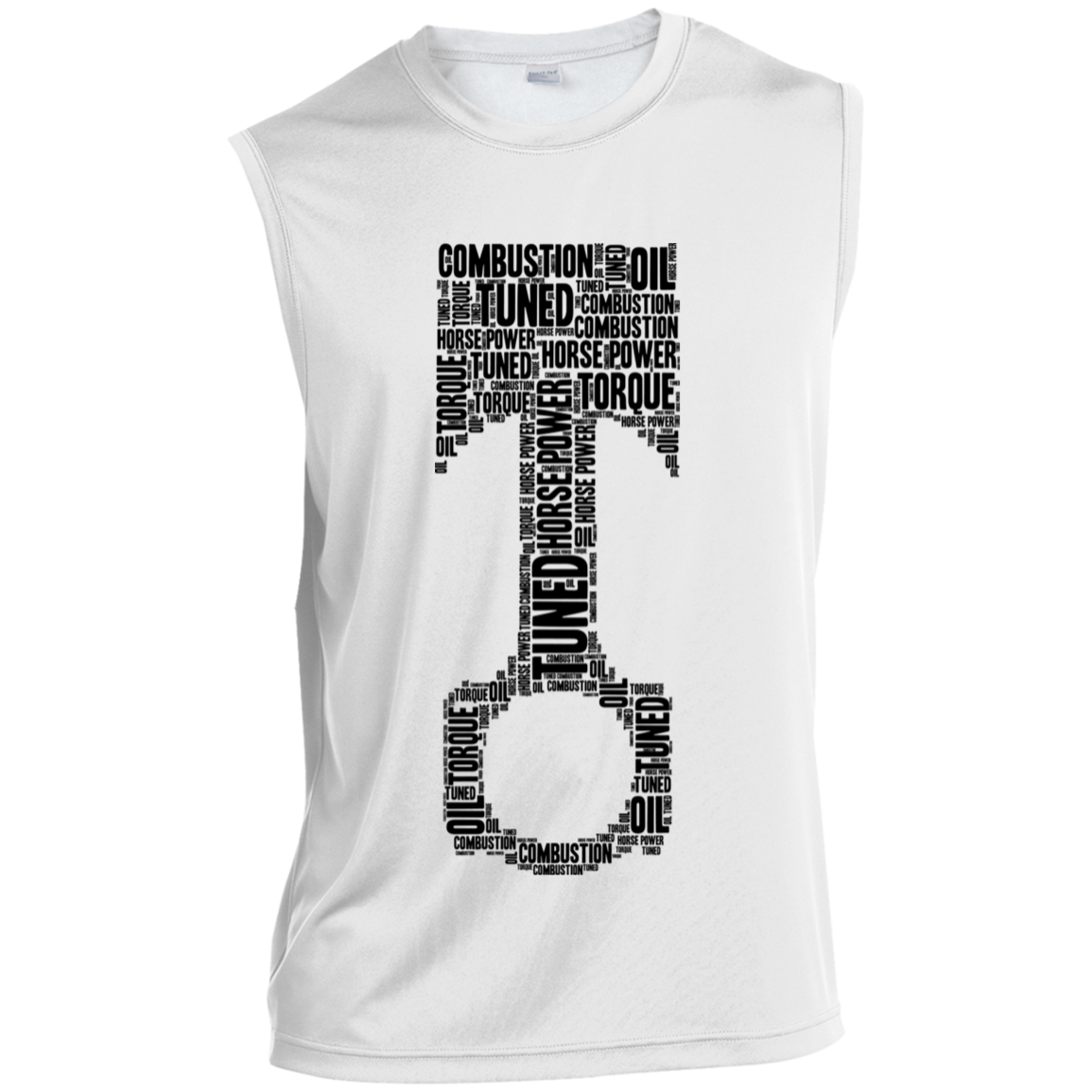 Piston Words Combustion Tuned Torque Racing Sleeveless Performance T-Shirt
