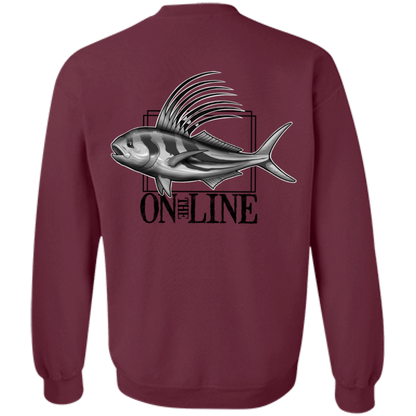 Rooster Fish On The Line Saltwater Double Sided Crewneck Sweatshirt