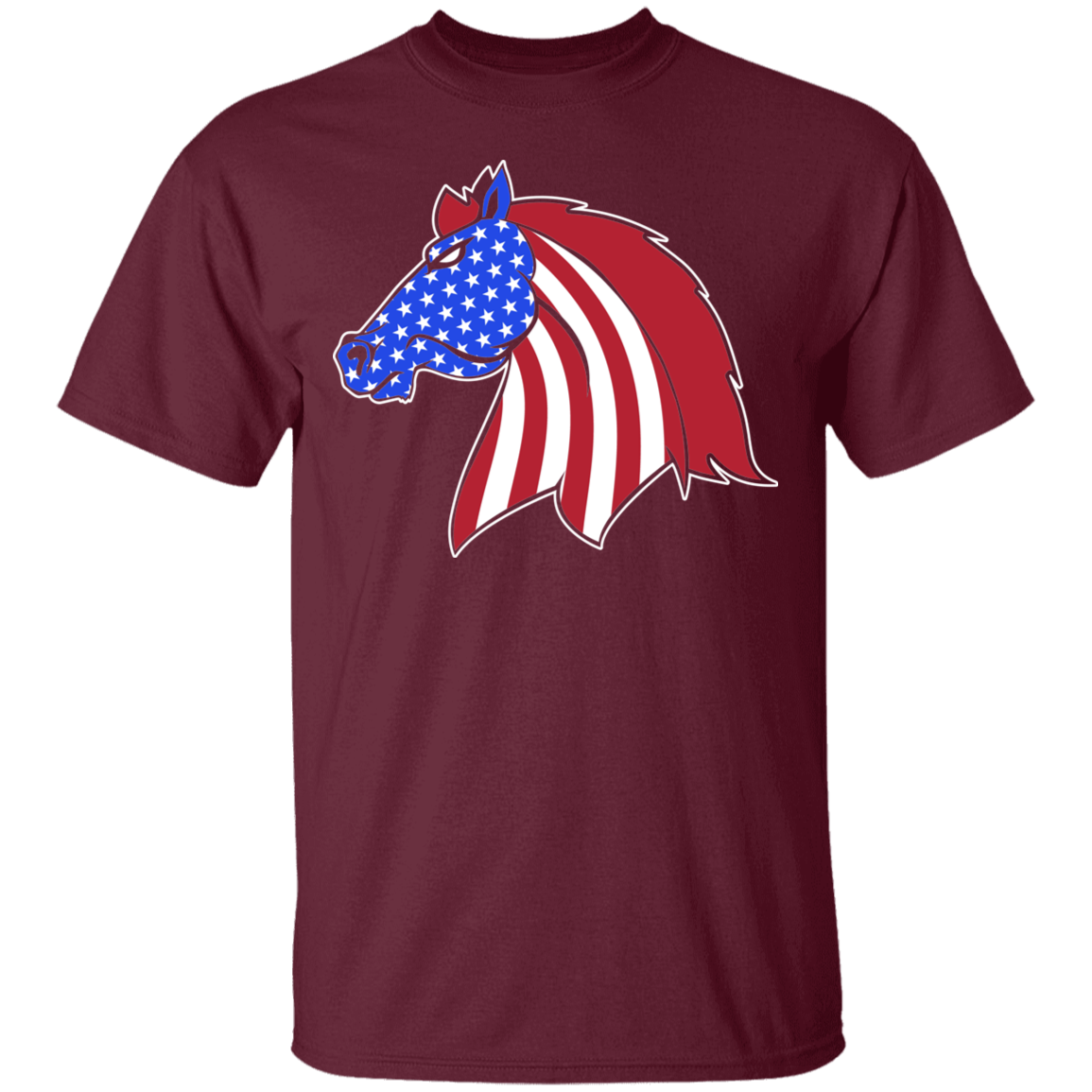 Horse American Flag USA T-Shirt