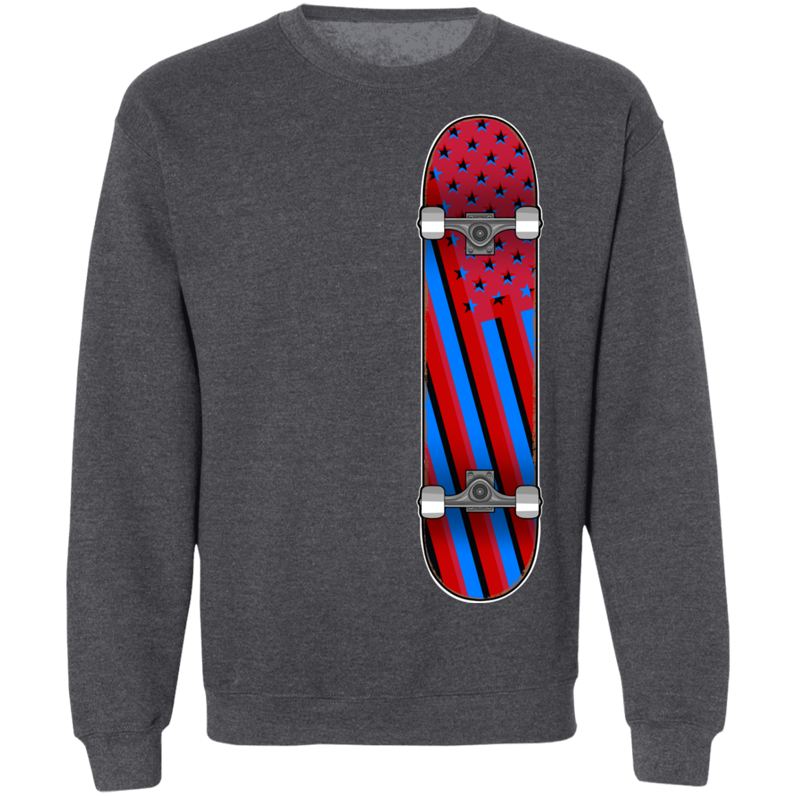American Flag Skateboard Skateboarding Crewneck Sweatshirt