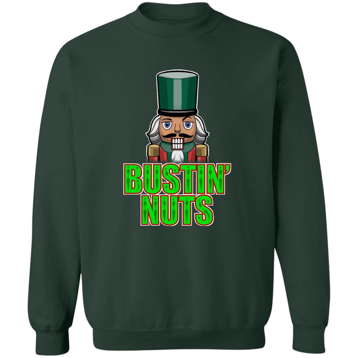 Bustin' Nuts Nutcracker Funny Christmas Crewneck Sweatshirt
