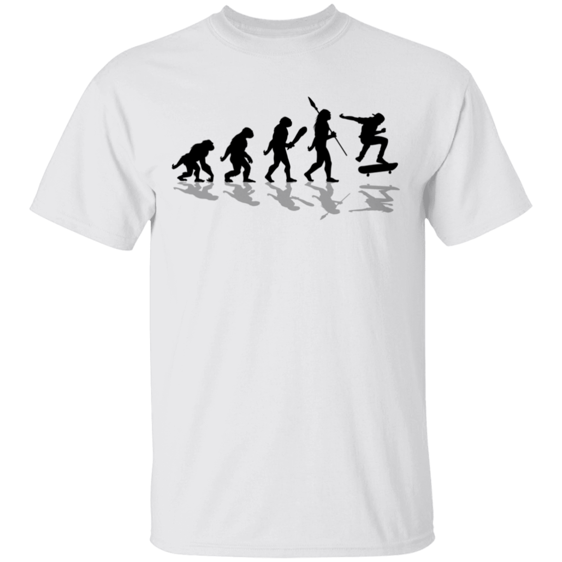 The Evolution of Man Skateboarding Skateboard T-Shirt
