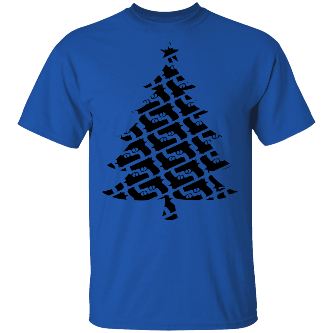 Handgun Pistol Firearm Christmas Tree T-Shirt