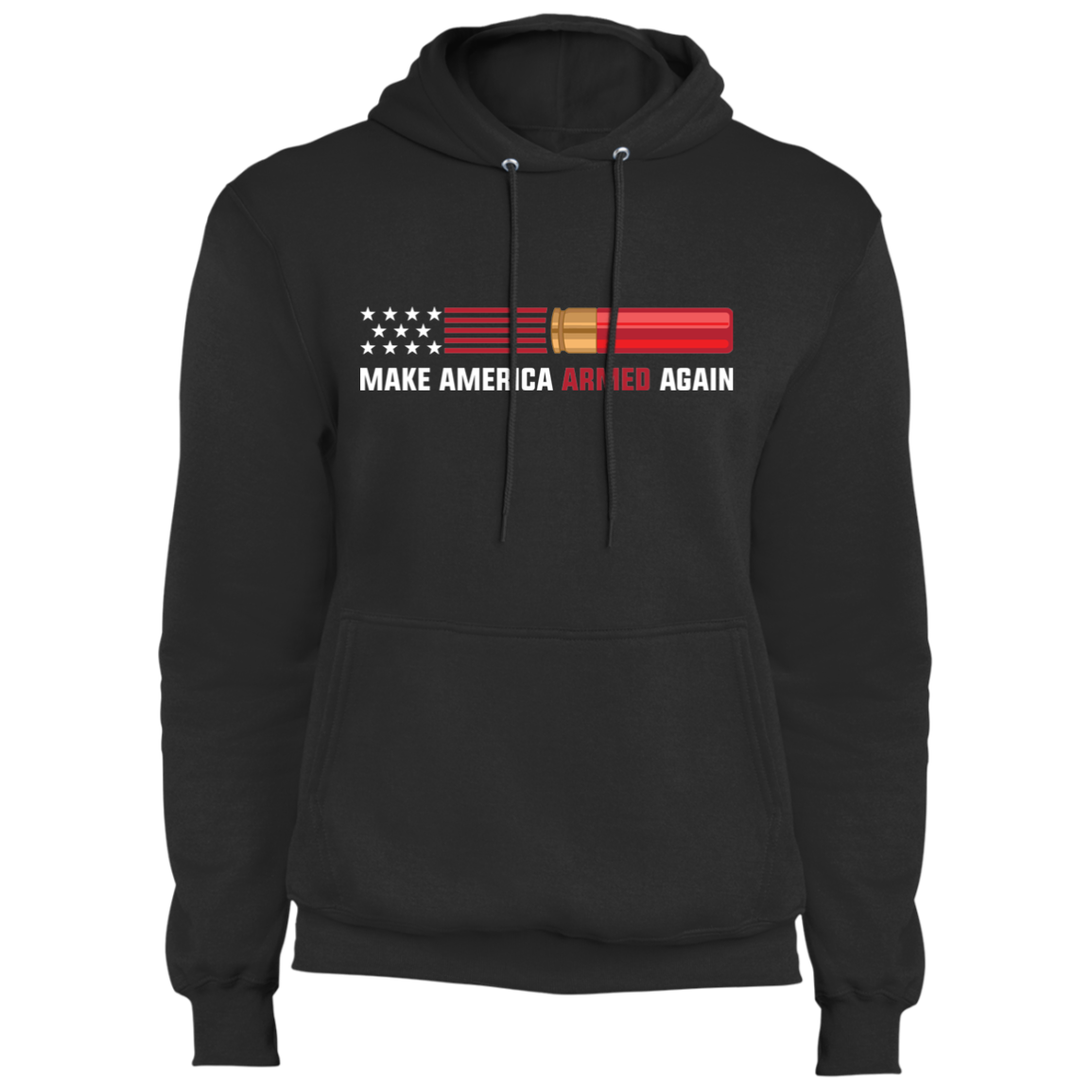 12 Gauge Make American Armed Again Bullet American Flag USA Pullover Hoodie