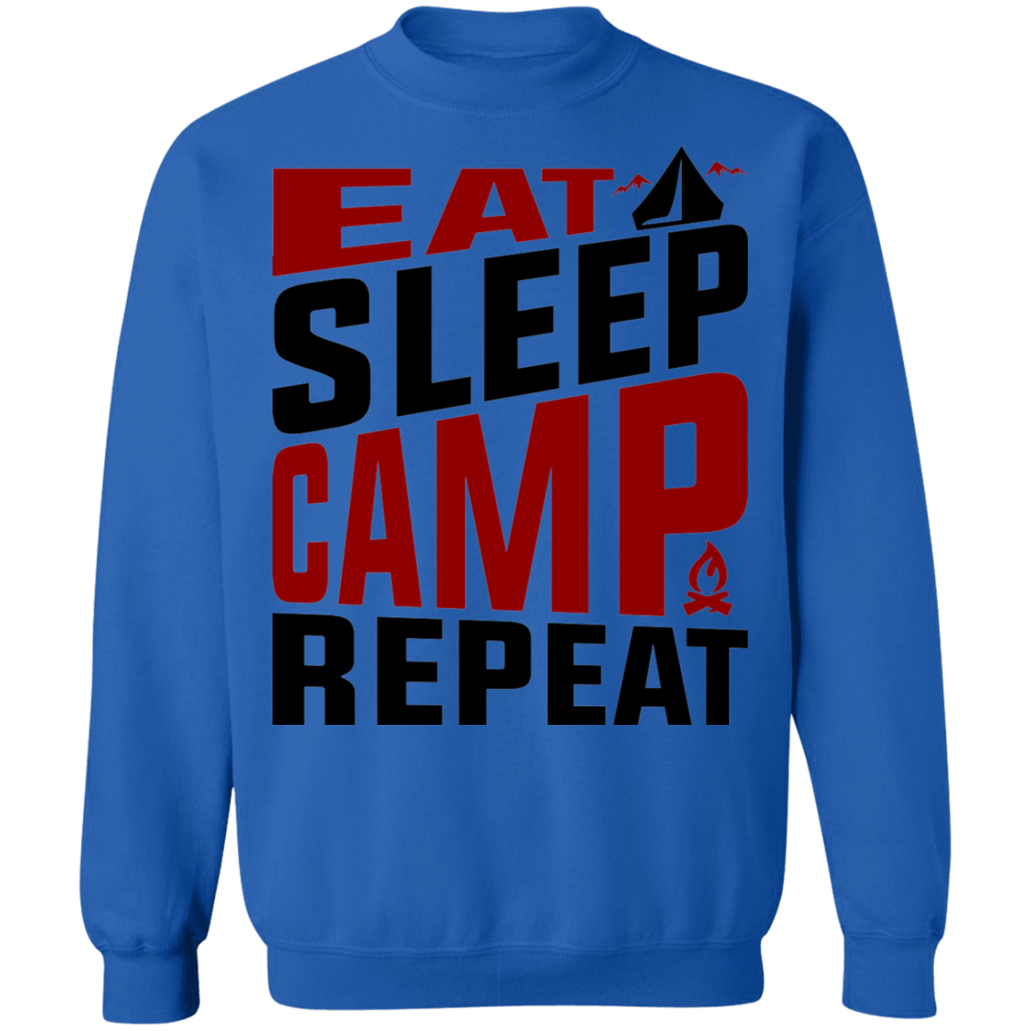 Eat Sleep Camp Repeat Camping Crewneck Sweatshirt