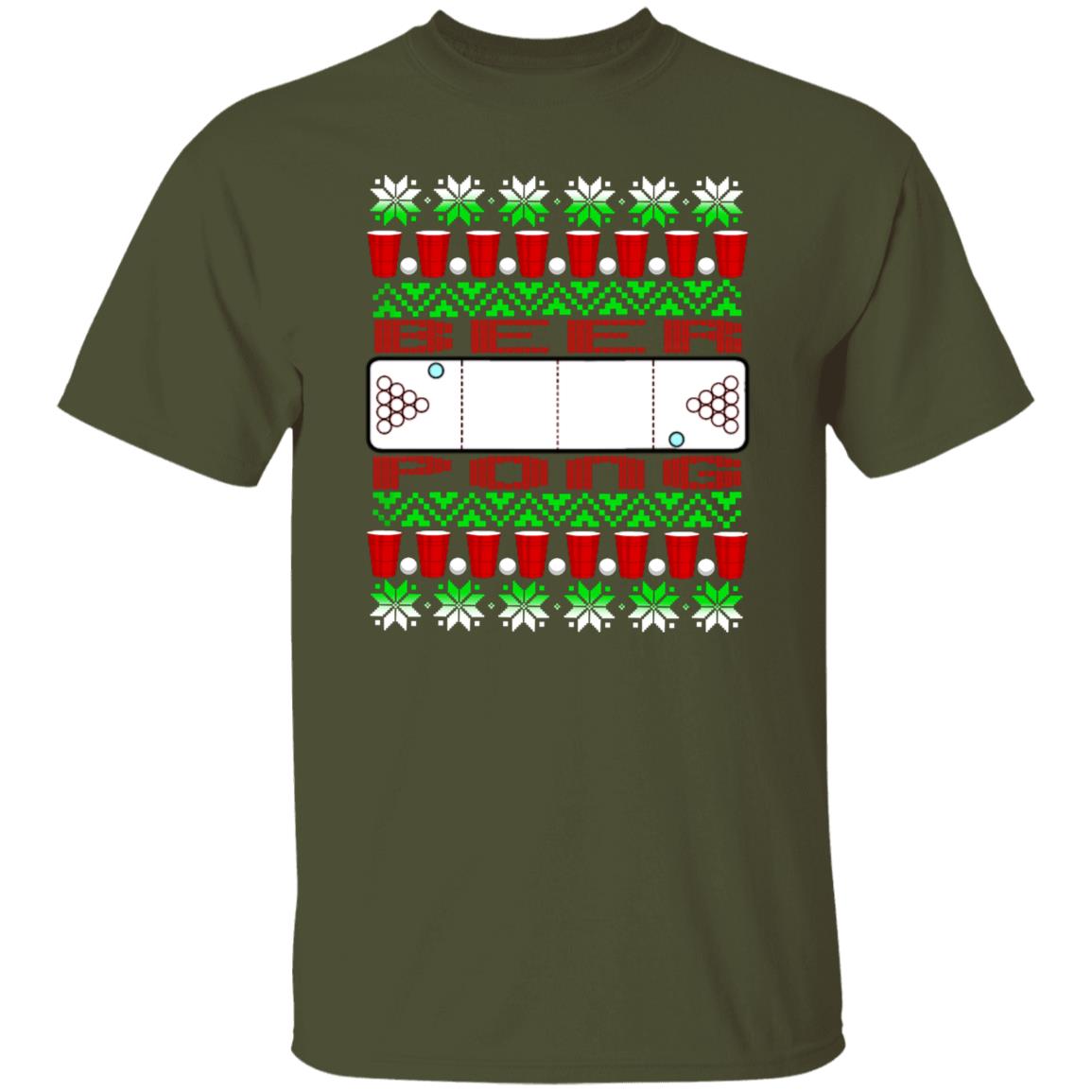Beer Pong Funny Christmas T-Shirt