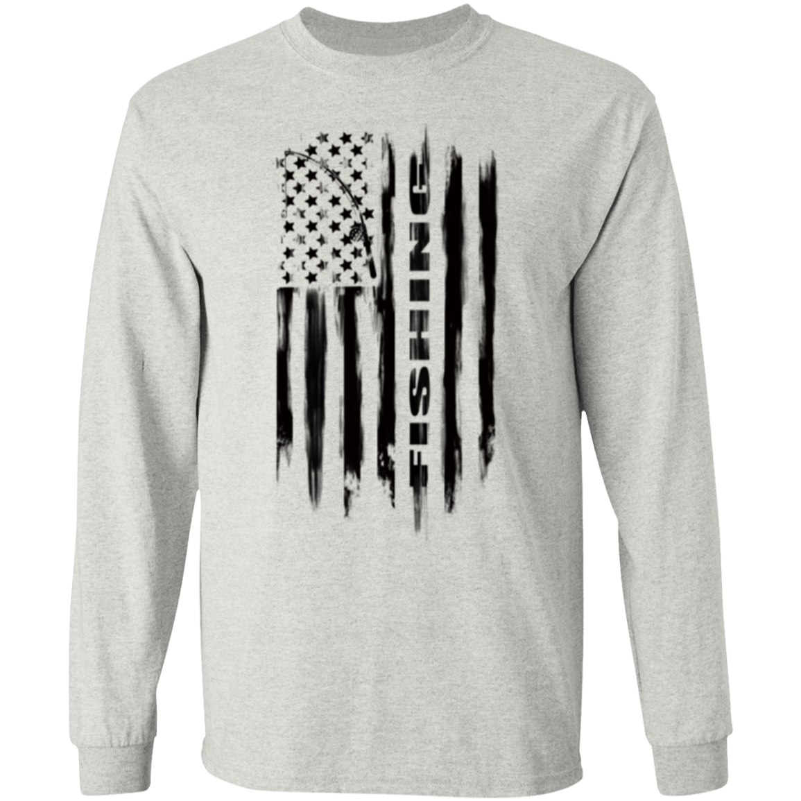 Fishing Saltwater Fresh Water Fish American Flag Long Sleeve T-Shirt