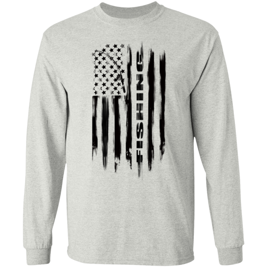 Fishing Saltwater Fresh Water Fish American Flag Long Sleeve T-Shirt