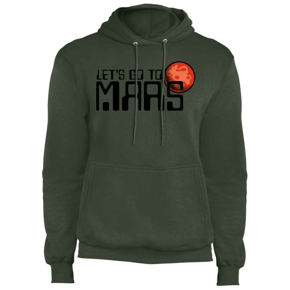 Men's Space Lets Go to Mars Fleece Pullover Hoodie