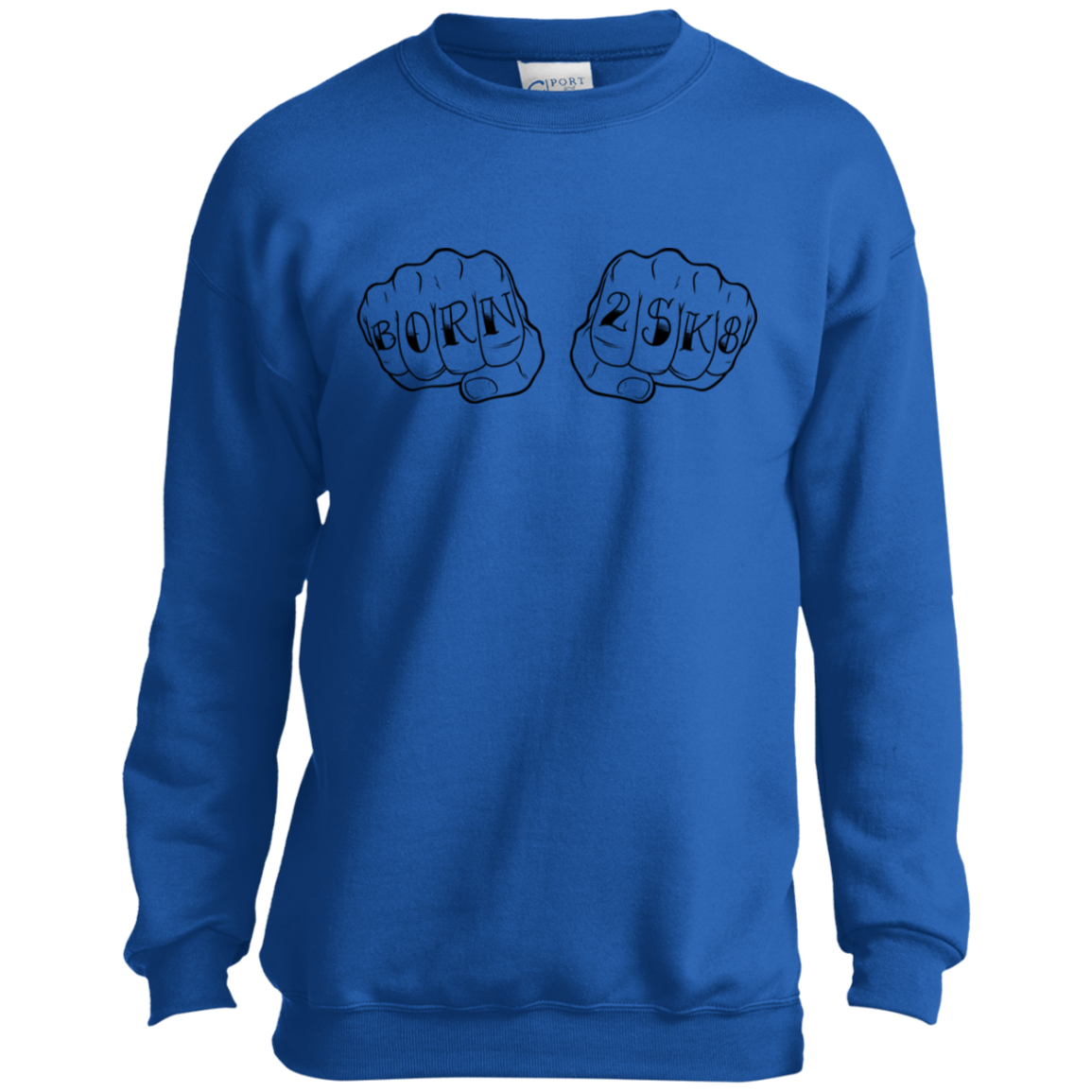 Born 2SK8 Skateboarding Skateboard Youth Crewneck Sweatshirt