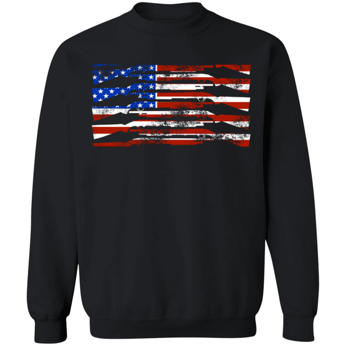 Shotgun Firearm American Flag Crewneck Sweatshirt