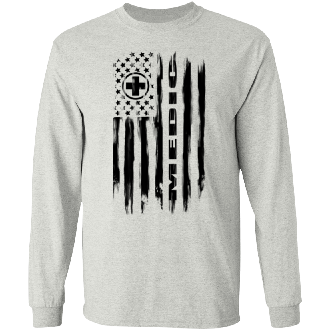 Medic Ambulance Nurse Hospital American Flag Long Sleeve T-Shirt
