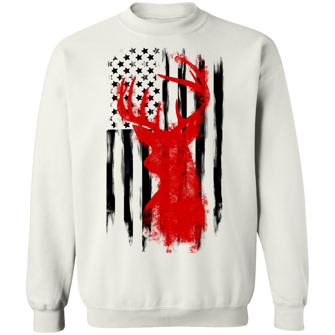 American Flag Hunting Deer Crewneck Sweatshirt