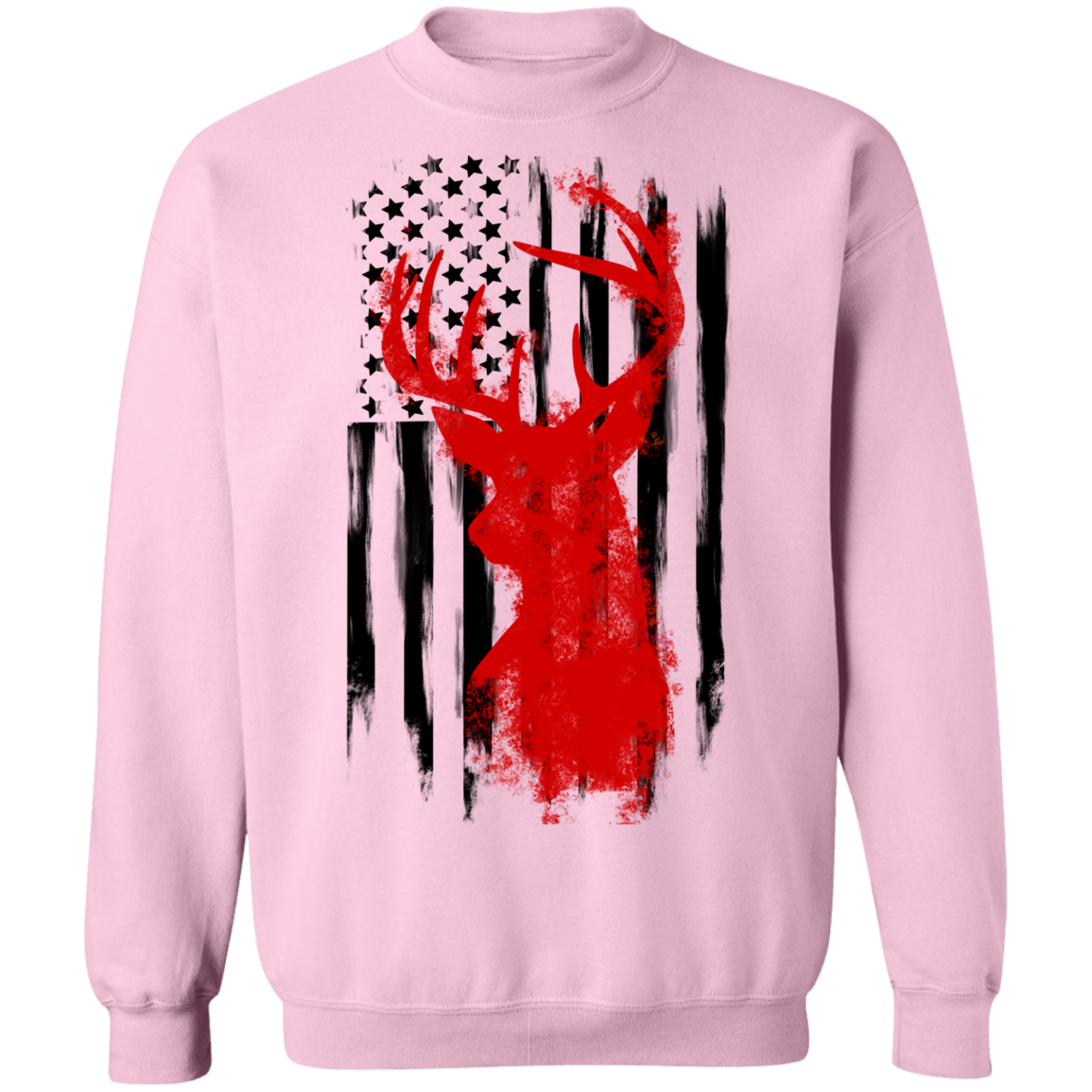 American Flag Hunting Deer Crewneck Sweatshirt