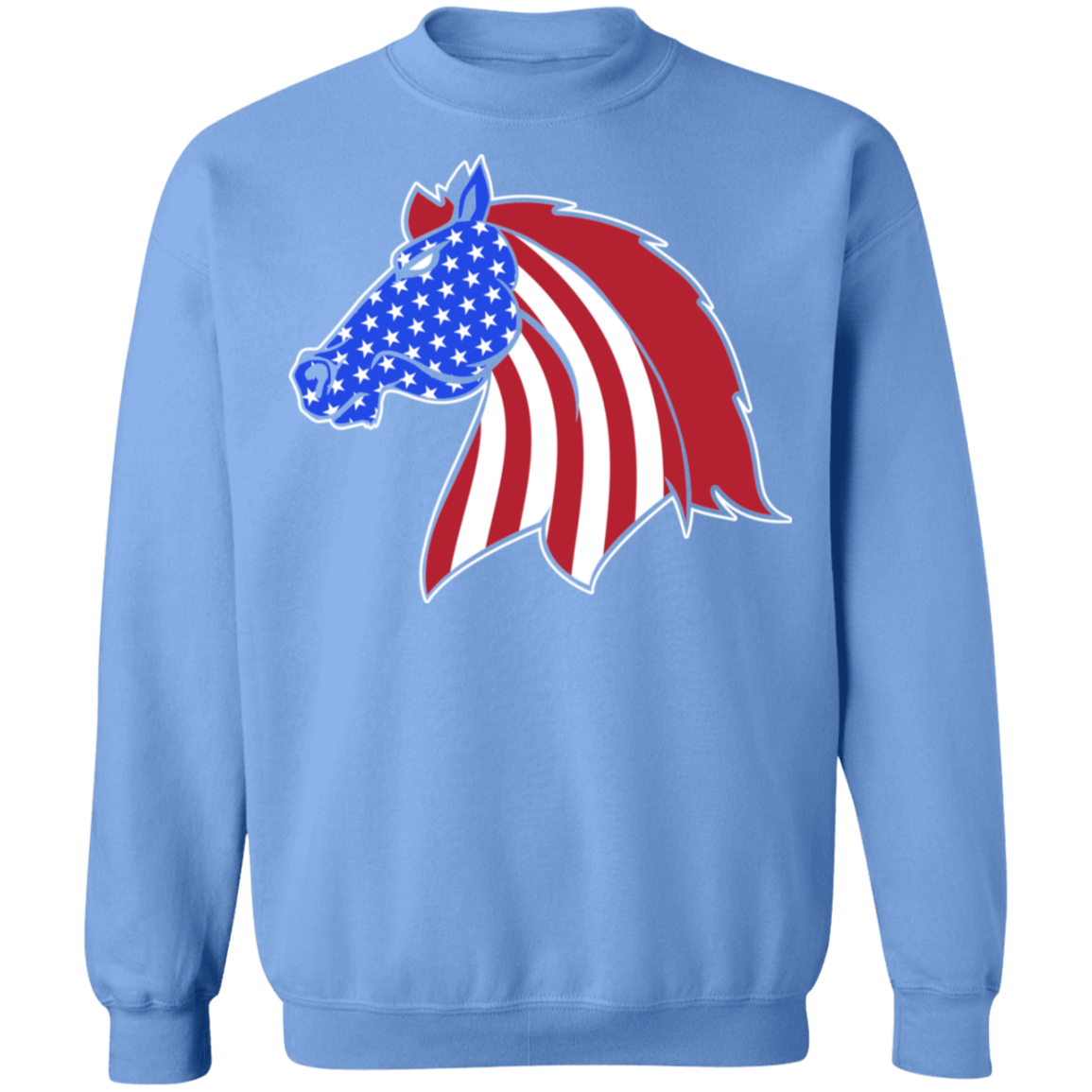 Horse American Flag USA Crewneck Sweatshirt