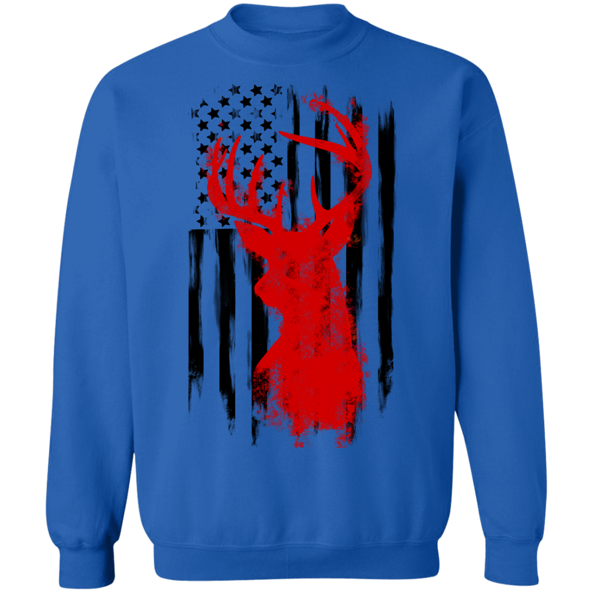 American Flag Hunting Deer Crewneck Sweatshirt