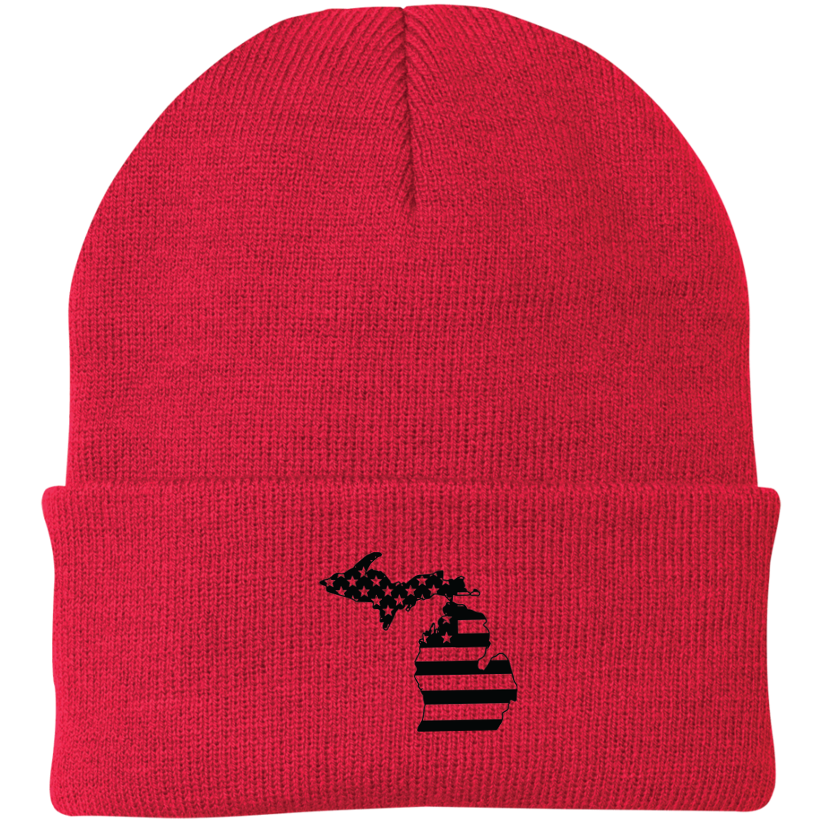 Michigan State American Flag Beanie Cap