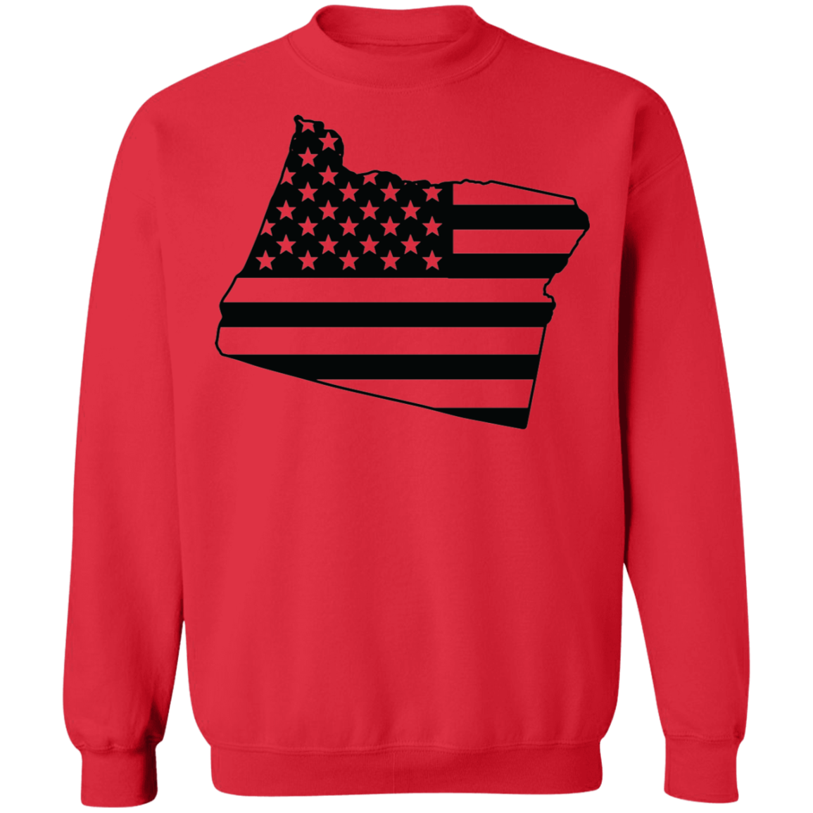 Oregon State American Flag USA Crewneck  Sweatshirt