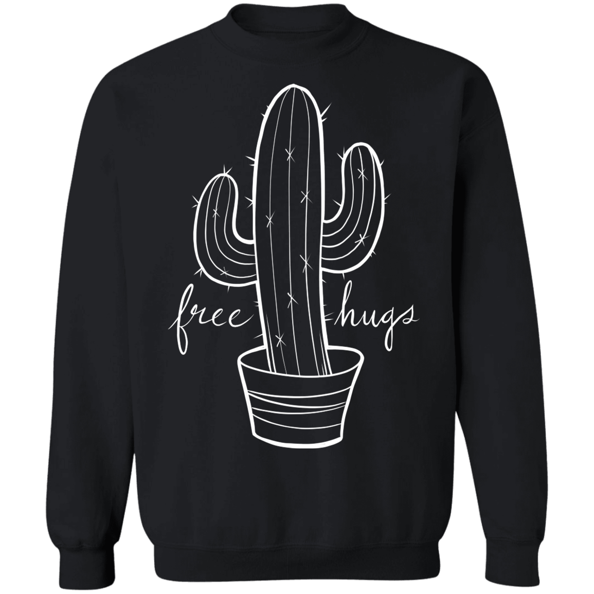 Free Hugs Cactus Funny Crewneck Pullover Sweatshirt