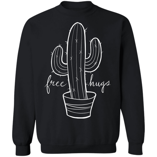 Free Hugs Cactus Funny Crewneck Pullover Sweatshirt