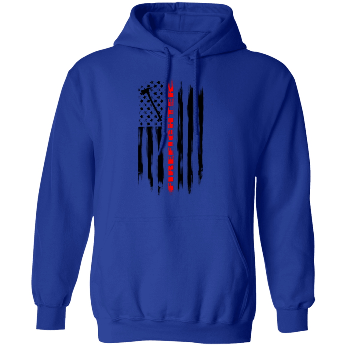 Firefighter Fireman Firewoman Fire Department American Flag Pullover Hoodie