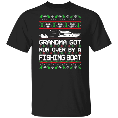 Boat Grandma Got Run Over by a Boat Ugly Christmas T-Shirt
